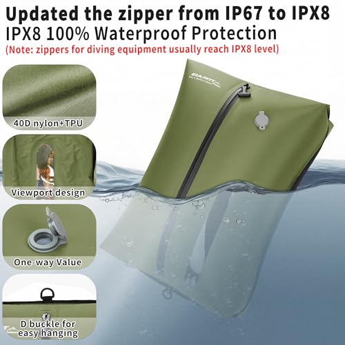 EULANT Travel Vacuum Bags,IPX8 Waterproof Vacuum Compression Bag - color: Green, size: 3 Pack