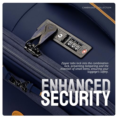 Verage Cambridge Lightweight Luggage Softside Expandable Spinner Wheel Suitcase (Navy, Carry-On 20-Inch) - color: Navy, size: 20-Inch