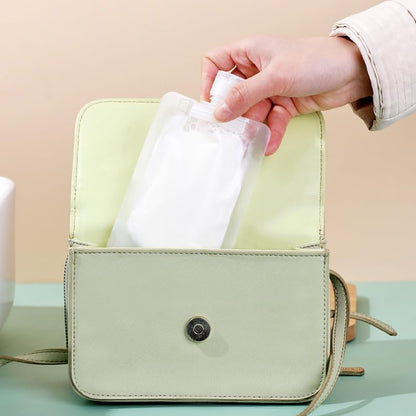 10Pcs 30ml Transparent Portable Fluid Packing Bags, New Travel Size Refillable Empty Squeeze Pouch, Premium Travel Pouches for Toiletry, Shampoo Shower Gel Squeezable Bags, Refillable Containers