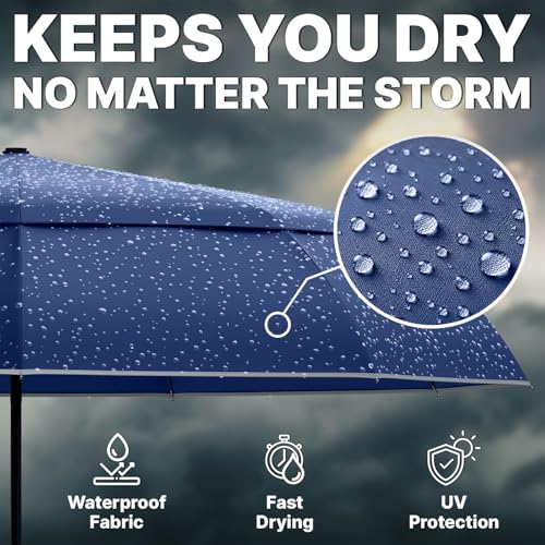 Royal Walk Compact Travel Umbrella for Rain, Windproof, Small & Portable - color: Dark Blue