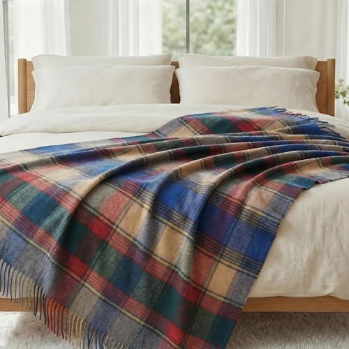 Soft Pure Wool Throw Blanket, Lightweight Warmth, 55"x83" - color: Colorful Field, size: Standard (1.5 lbs)