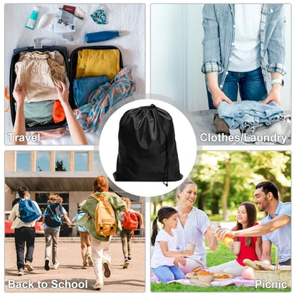 8-Pack Drawstring Bags with Toggle, Durable Nylon Backpack, Cinch Sack and Ditty Pouch for Gym, Sports, Travel, and Daily Use - size: 16 x 20 Inch