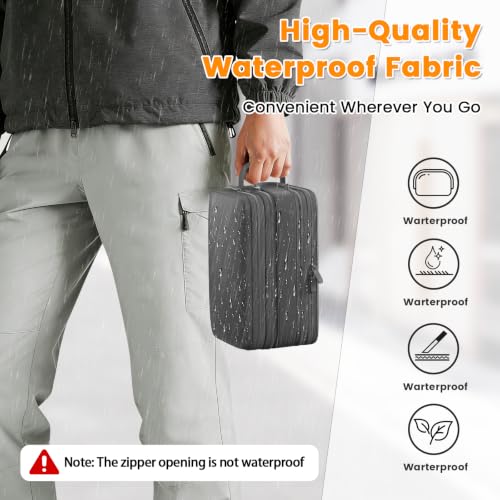 Travel Toiletry Bag, Waterproof Hanging Dopp Kit, Organizer for Men & Women - color: Grey
