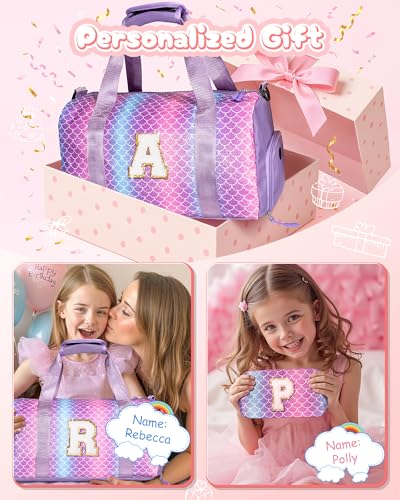 Travel Stuff for Kids-Girl Gym Bag with Shoe Compartment Dance Bag - color: Mermaid Purple, style: S