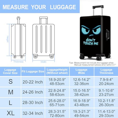 Don't Touch Me Luggage Cover Washable Suitcase Protector Anti-scratch Suitcase cover Fits 24-26 Inch Luggage M - color: Don't Touch Me, size: M(24-26inch suitcase)