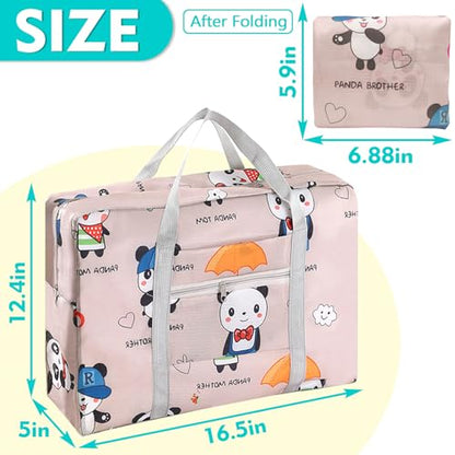 Travel Bag Carry on Duffel Bag Foldable Luggage Spirit Airlines Personal Item Bag Sports Gym Bags Weekender Overnight Bag Nylon Travel Duffel for Women (Panda) - color: Panda