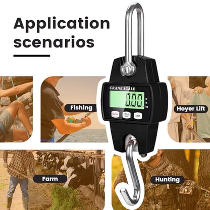 Digital Hanging Scale, 880lb/400kg Crane Scale - color: Black-880lb