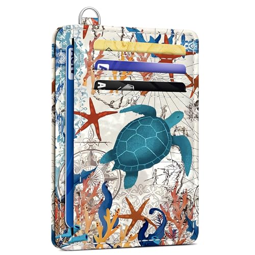 SEAVILIA Small Credit Card Holder for Women, Slim RFID Blocking Wallet - color: Sea Turtle