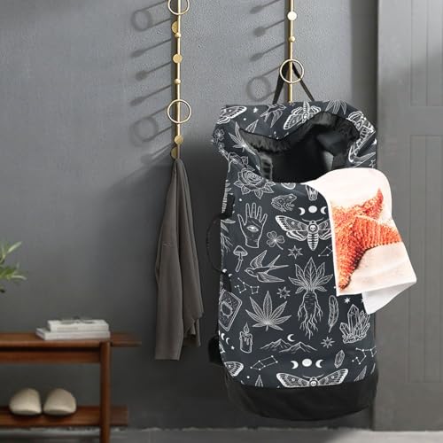 Gothic Animals Laundry Bag Backpack Dirty Clothes Bags Organizer With Extra Large Heavy Duty for Vacation Road Trip Essentials Dorm - color: Gothic Animals