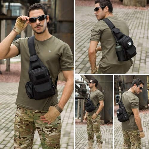 Sling Bag Crossbody Backpack for Men, Tactical Chest Shoulder Bags Daypack - color: Color 6
