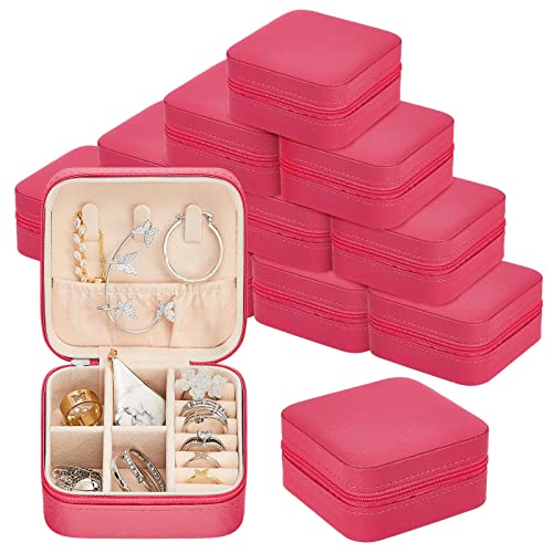 Taiyin 6/12/50 Pcs Travel Jewelry Case Bulk - color: Rose Red