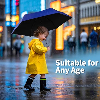 Yoobure Mini Travel Umbrella with Case, Compact Folding Umbrella - color: Navy Blue