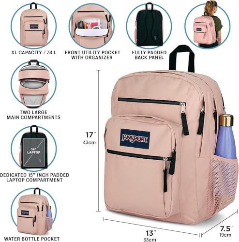JanSport Laptop Backpack - Computer Bag with 2 Compartments, Ergonomic Shoulder Straps, 15” Laptop Sleeve, Haul Handle - Fluttering Fields - color: Fluttering Fields