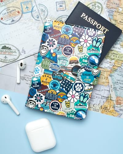 Life is Good Travel Passport Cover - Anti-Theft Passport Holder Wallet with Interior Card Slots, Magnetic Snap Closure, Newsprint | Slim Design, Card Slots, Snap Closure, Fits Neatly in a Purse or Backpack, Keeps Documents and Boarding Pass Organized - co