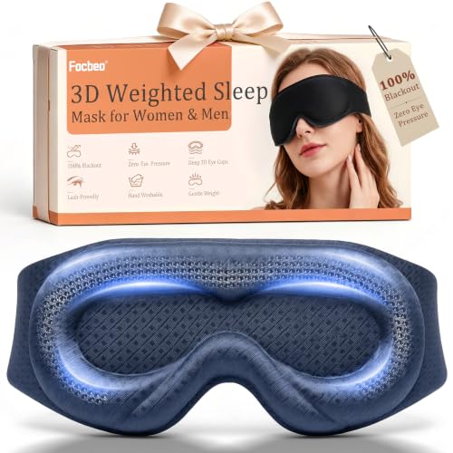 Weighted Eye Mask for Sleeping, 100% Blackout Sleep Mask for Women and Men - color: Black