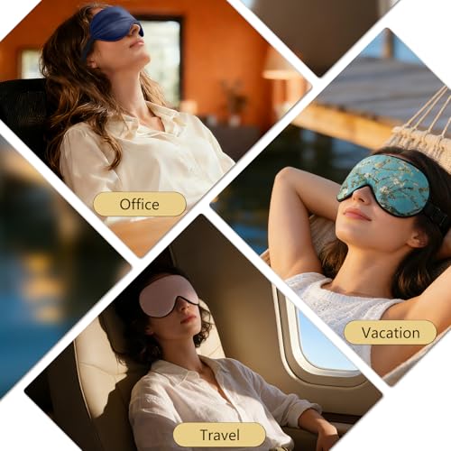 ZIMASILK 100% Natural Silk Sleep Mask Blindfold,Adjustable Super-Smooth Soft Eye Mask for Sleep with Bag(Eyelashes) - color: 1 Pack - Eyelashes