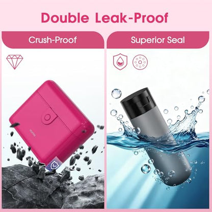 Travel Bottles TSA 4x2oz With Case Leak-Proof Hot Pink - color: Hot Pink