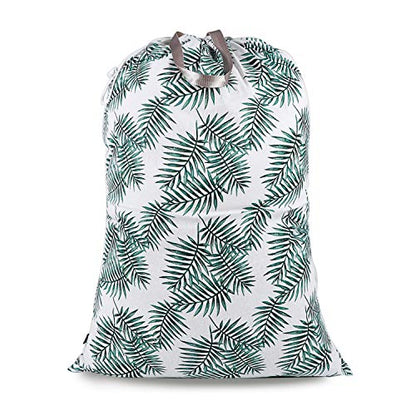 Extra Large Laundry Bag with Drawstring and Handle, Heavy Duty Travel Dirty Clothes Bag for Laundromat and Household, Durable Rip-Stop Laundry Hamper Liner, 28 x 40 Inch, Bamboo - color: Bamboo