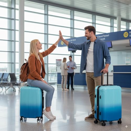 Luggage 2 Piece Expandable Suitcases with Wheels - color: Ice, size: 2 Set (20In/24In)
