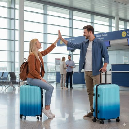 Luggage 2 Piece Expandable Suitcases with Wheels - color: Ice, size: 2 Set (20In/24In)