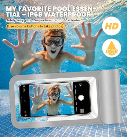 HiRui Waterproof Phone Pouch, Silver, X-Large - color: Silver, size: X-Large