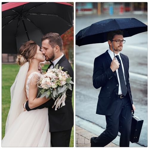 Jexine Windproof Travel Umbrella Compact Small - color: Black, Navy, Wine