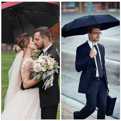 Jexine Windproof Travel Umbrella Compact Small - color: Black, Navy, Wine