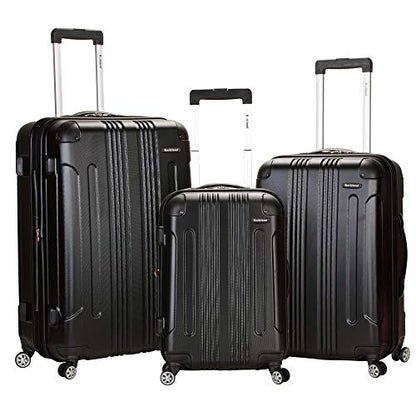 Rockland London Hardside 3 Piece Expandable Spinner Wheel Luggage Set, (20"/24"/28"), Black - color: Black, size: 3 Piece (28"/24"/20")