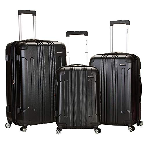 Rockland London Hardside 3 Piece Expandable Spinner Wheel Luggage Set, (20"/24"/28"), Black - color: Black, size: 3 Piece (28"/24"/20")
