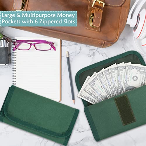 Money Organizer,Money Bags with Zipper Budget Binder Holds Up to 100 bills - color: Green