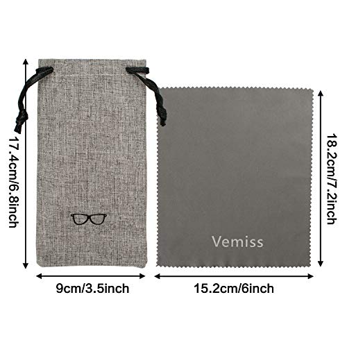Vemiss Hard Shell Sunglasses Case, Large Linen Fabric Protective Glasses Case for Men Women - color: Grey 1, size: Sunglass Case
