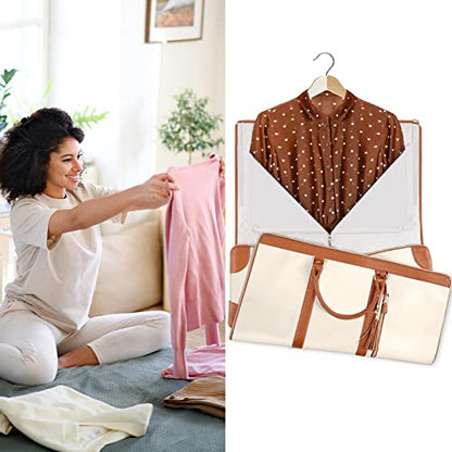 Ytonet Garment Duffle Bags for Travel, Convertible Carry On Garment Bag - color: Beige, style: Tote