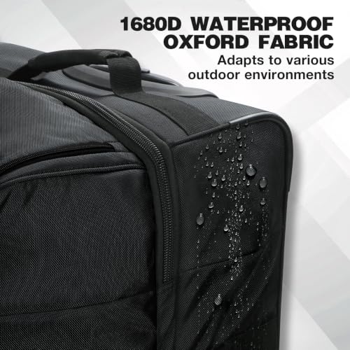 REDCAMP 33" Large Rolling Duffle Bag with Wheels and Handle for Travel, 90L - size: 33" Black