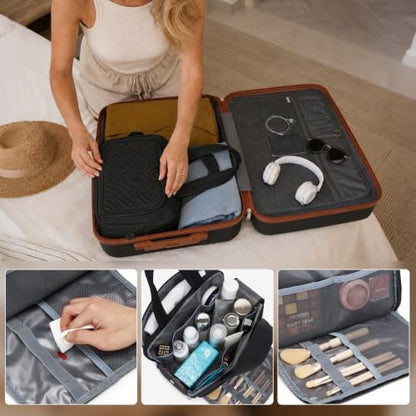 Kono 2-Piece Luggage Set 20in Carry-On luggage Duffel bag Waterproof Black - color: Black, size: 2-piece set (DB/20")