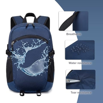 Lightweight Hiking Backpack 30L Packable Foldable Daypack Collapsible Travel Bag Water-Resistant for Women Men (Navy Blue) - color: Navy Blue, size: Large