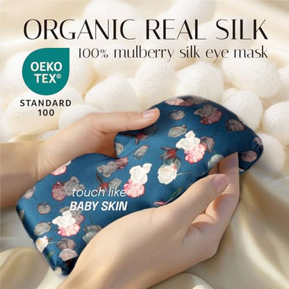 OLESILK 100% Mulberry Silk Sleep Mask, Large Size, Pressureless, Blackout - color: Psm-01