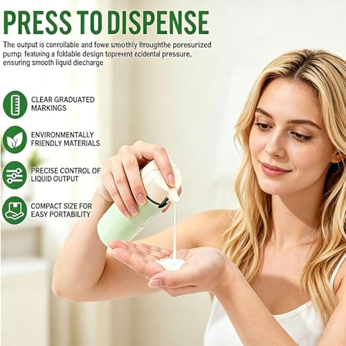 4-in-1 Travel Dispenser Bottle, Travel Toiletry Containers, 30mL Bottles - color: Green