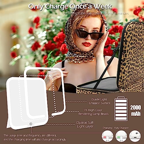 MOMIRA Travel Makeup Bag Cosmetic Bag Makeup Organizer Bag with Large Lighted Mirror（Leopard Light-brown） - color: Leopard Light-brown