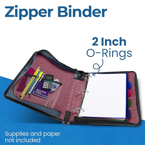 Case-it School Zipper Binder | 2-Inch O-Rings | 350-Sheet | D-251 Burgundy - color: Burgundy, size: 1 Pack