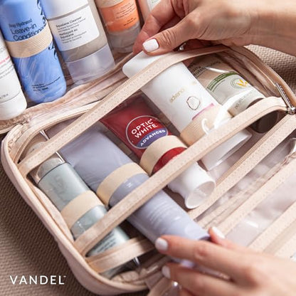 VANDEL Waterproof Hanging Toiletry Bag [TSA-Approved] Cosmet Travel Bag - color: Neutral Checker