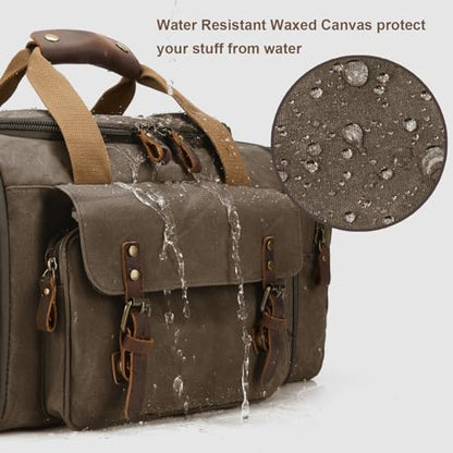 Waxed Canvas Duffel Bag 50L, Army Green - color: Army Green
