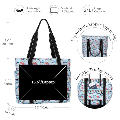 Tote Bag for Women with LaptopCompartment & Cup Holder - color: Sunny Pasture
