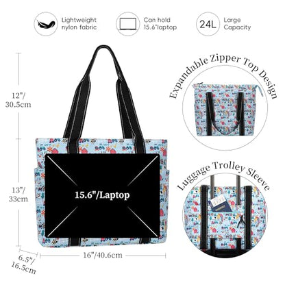 Tote Bag for Women with LaptopCompartment & Cup Holder - color: Sunny Pasture