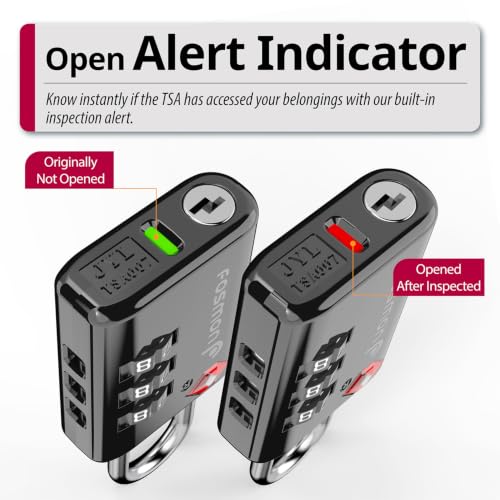 Fosmon TSA Approved Luggage Locks, 3 Digit Combination Padlock, 2 Pack - color: Black 3 Digit 2 Pack