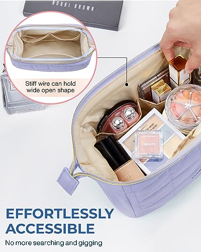 BAGSMART Makeup Bag Travel Toiletry Bag, Zipper Pouch, Lavender Purple - color: 18-Lavender Purple