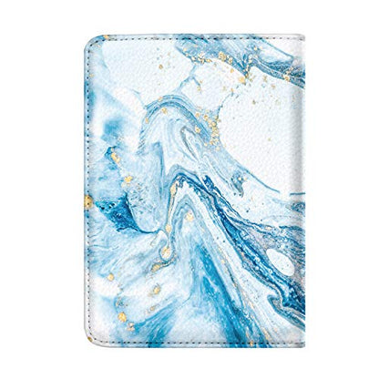 Coco Rossi Passport Holder for Travel Women Slim RFID Passport Cover Wallet - color: Blue Marble