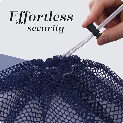 Handy Laundry Mesh XL Laundry Bag 24"x36", Heavy Duty Drawstring, Navy Blue - color: Navy