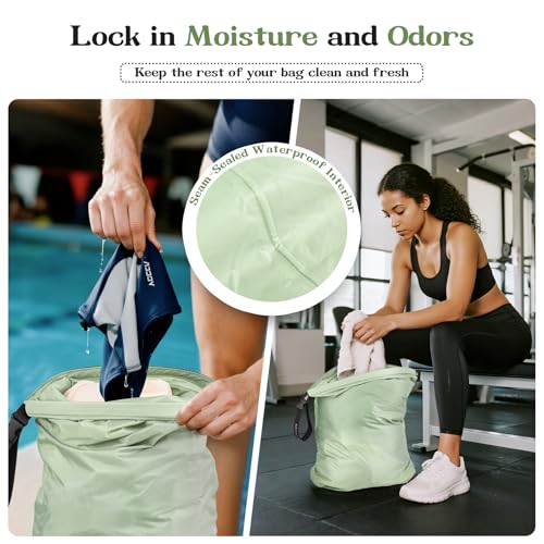 2-Pack Waterproof Travel Laundry Bags - color: Green