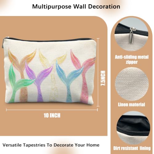 Colorful Glitter Mermaid Ocean Beach Cosmetic Makeup Bag for Women - color: Colorful Glitter Mermaid Ocean Beach