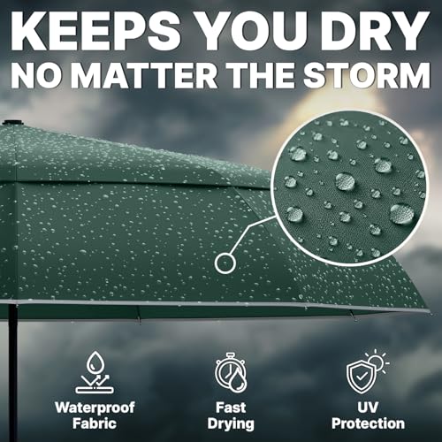 Royal Walk Compact Travel Umbrella for Rain, Windproof, Small & Portable - color: Dark Green